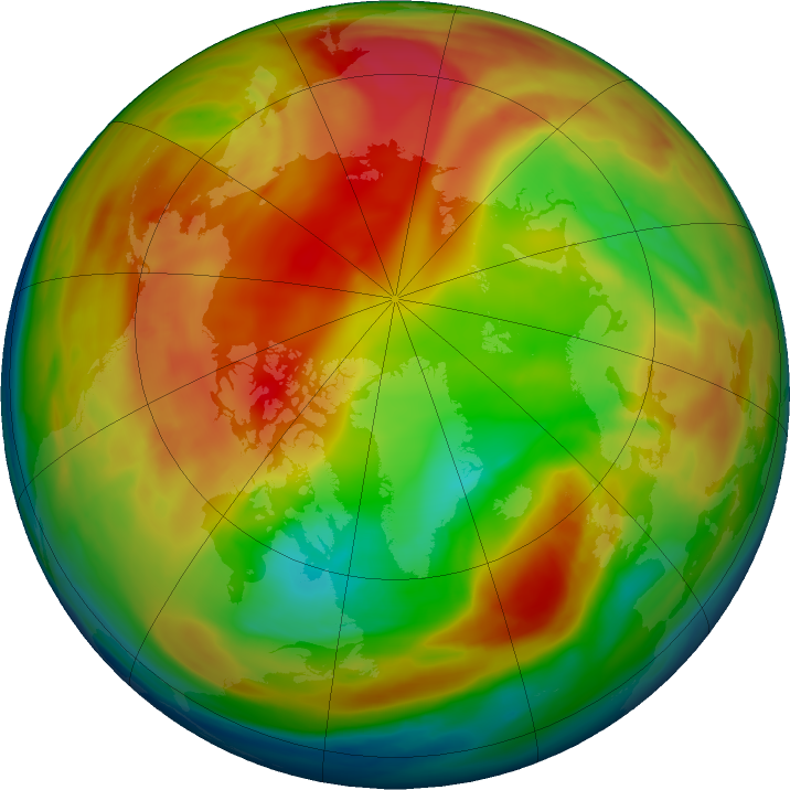 Arctic ozone map for 20 January 2024